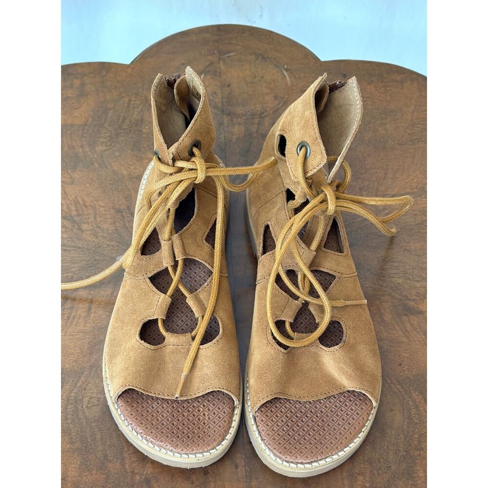 NIB Casta Portugal Isha Gladiator Leather Sandal Tan #0594 EU 40 - Picture 3 of 5